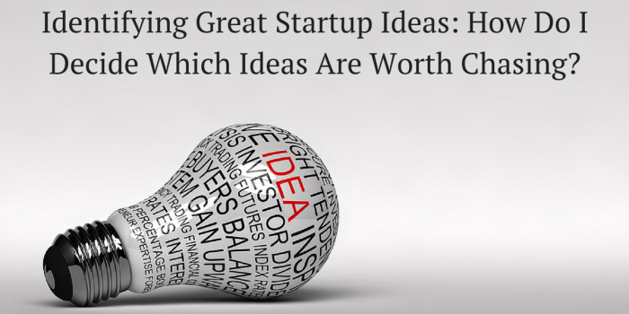 Identifying Great Startup Ideas: How Do I Decide Which Ideas Are Worth Chasing?