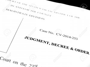 Detail of legal papers Judgment Decree and Order