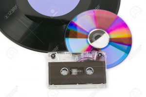 6968692-Gramophone-disk-cd-and-cassette-isolated-on-white-background-Stock-Photo