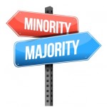 minority, majority road sign illustration design