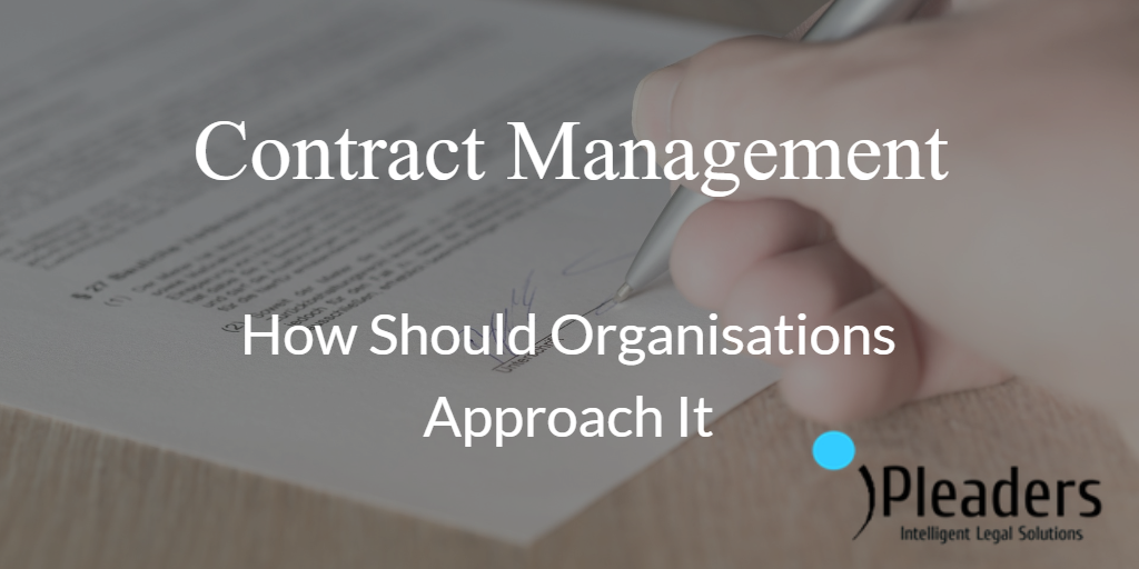Contract Management and organisational approach