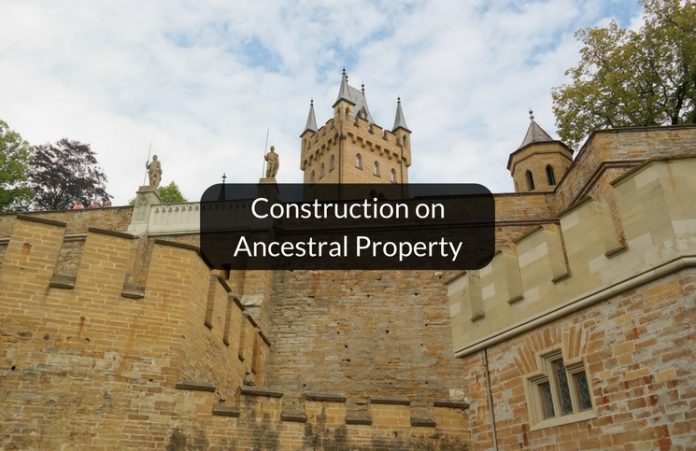 Construction on ancestral property without consent