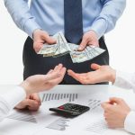 Business partners demanding money from boss