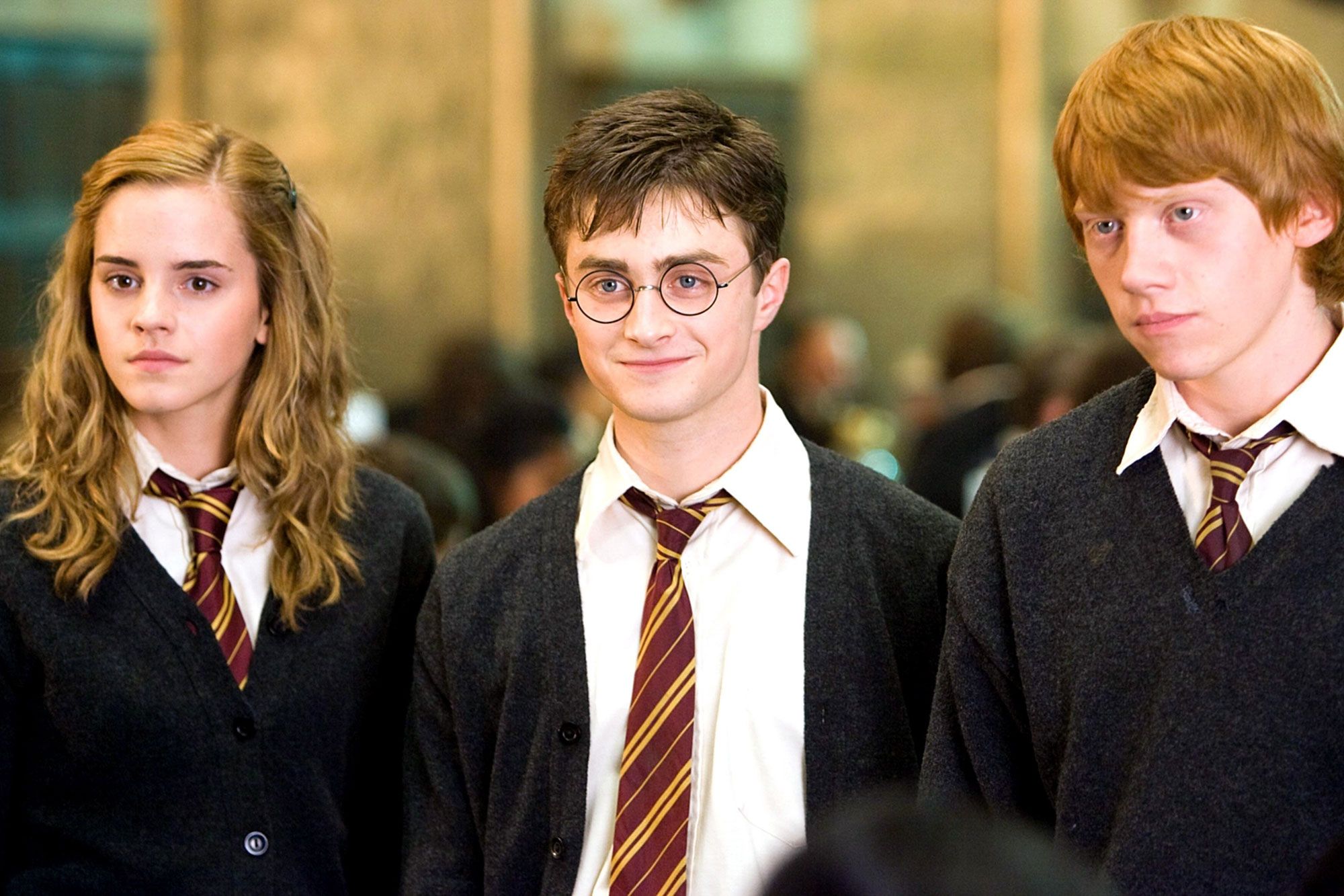 The 3 leads, Emma Watson, Daniel Radcliffe, and Rupert Grint