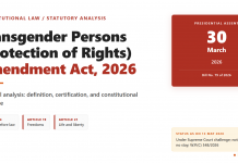Transgender Persons (Protection of Rights) Amendment Act, 2026: A Full Legal Analysis